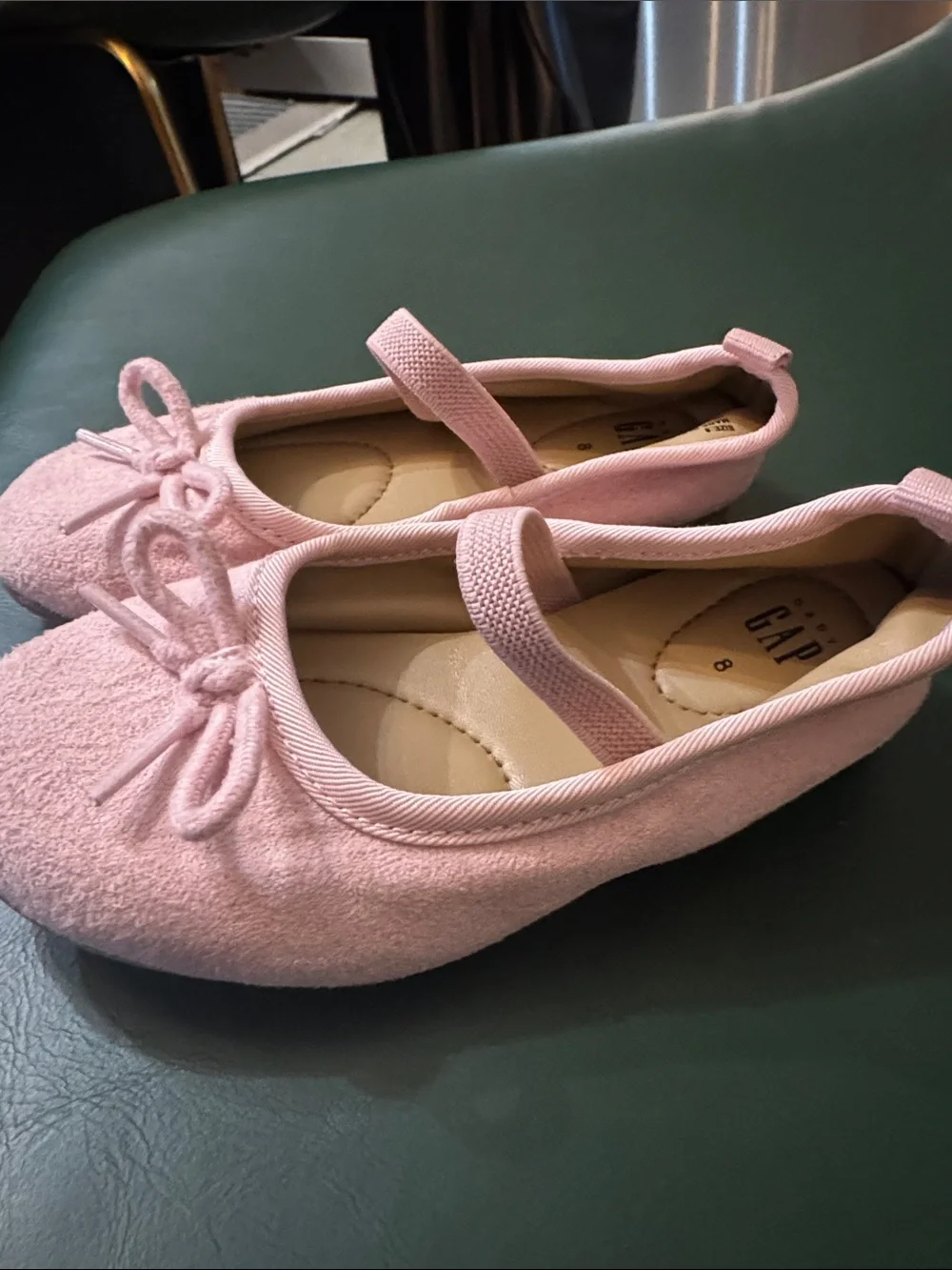 GAP Girls Light Pink Mary Jane Flats with Bow (8T)